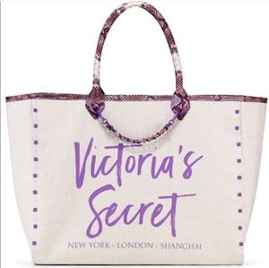Victoria Secret Purple Snakeskin Tote